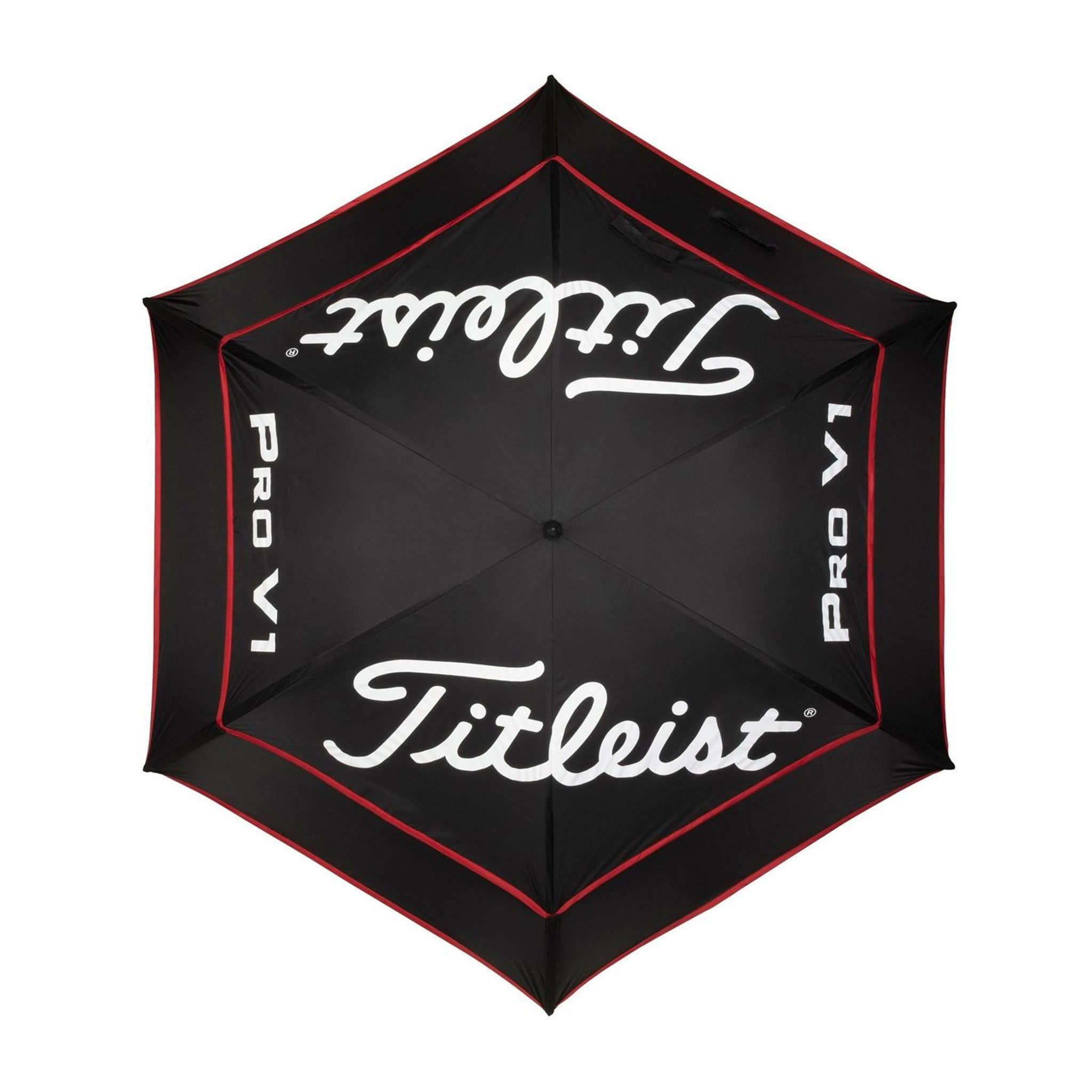 Titleist Tour Regenschirm Doppelbaldachin Schwarz/Rot