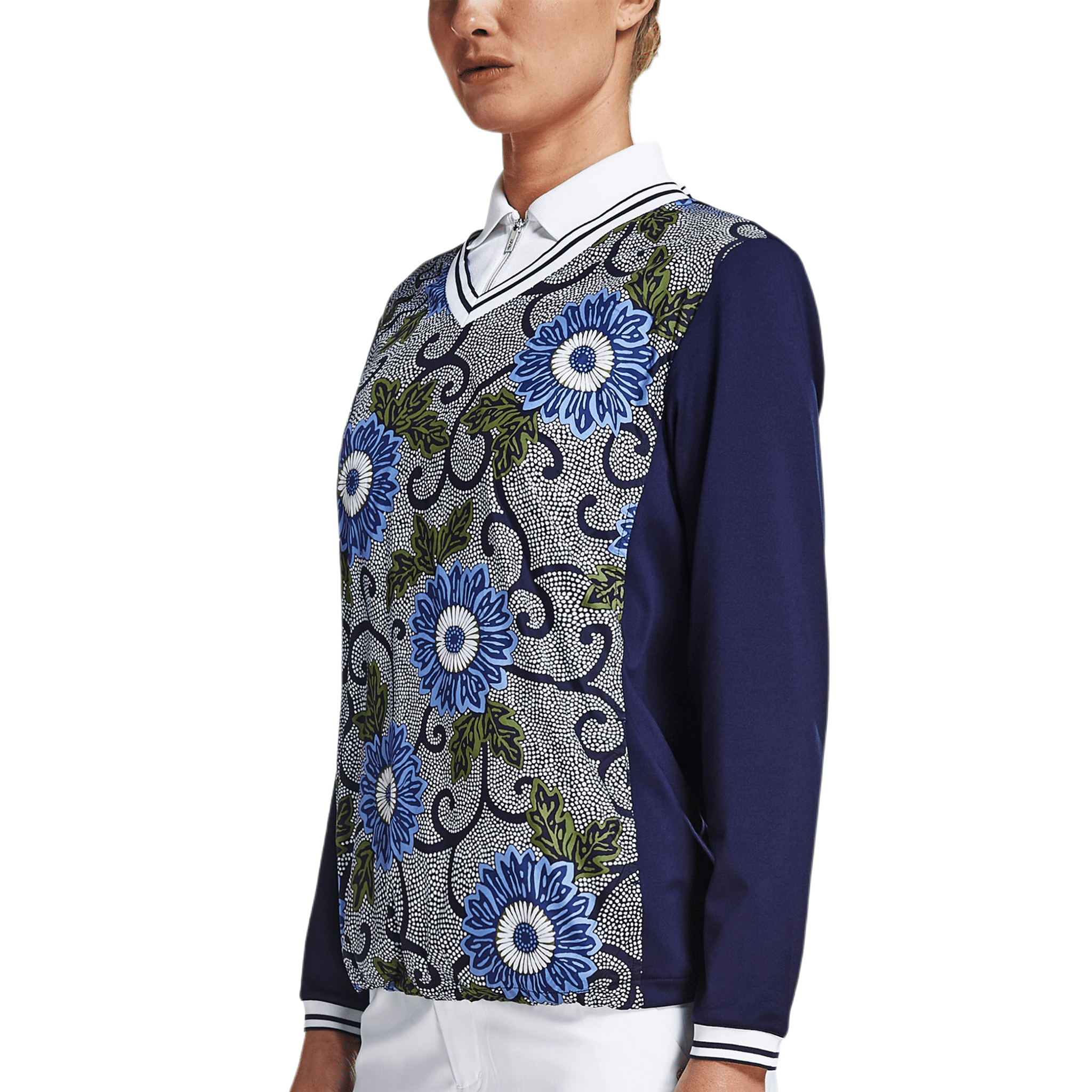 Röhnisch Pullover Swing Blau Massai Flower Damen