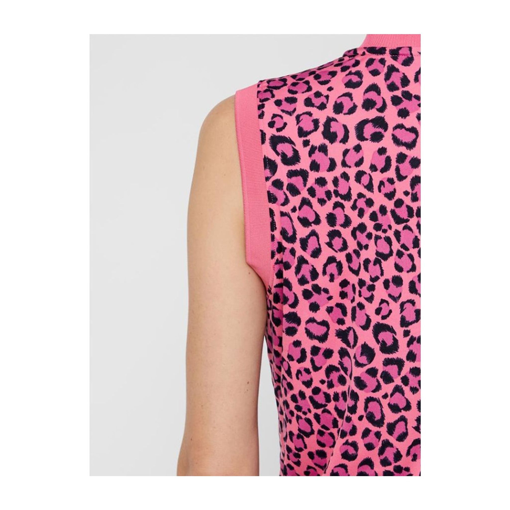 J. Lindeberg W Audrey-TX Jersey SL Polo Pink Leopard Damen