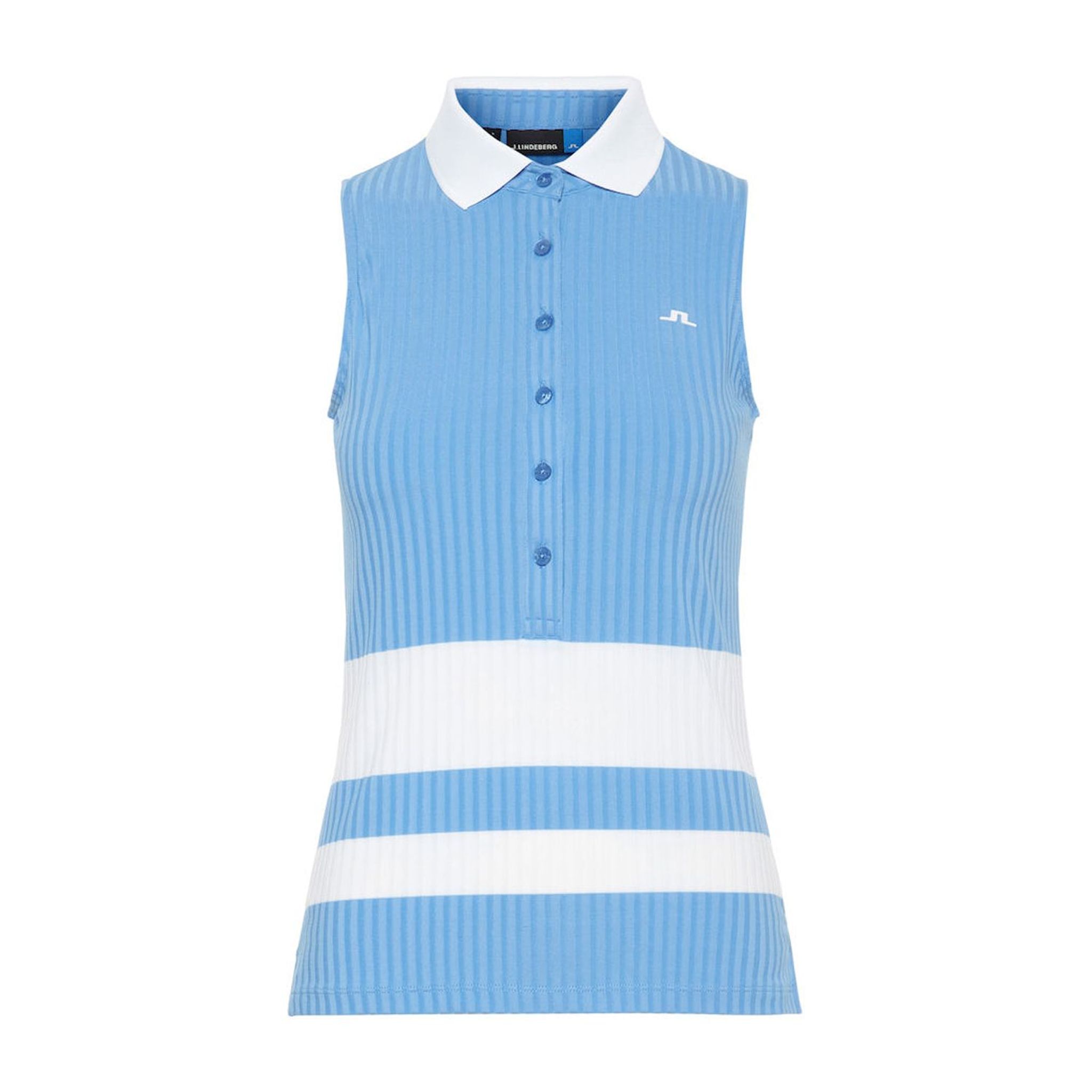 J. Lindeberg W Nora-Rib Jersey Polo Lake Blue Damen