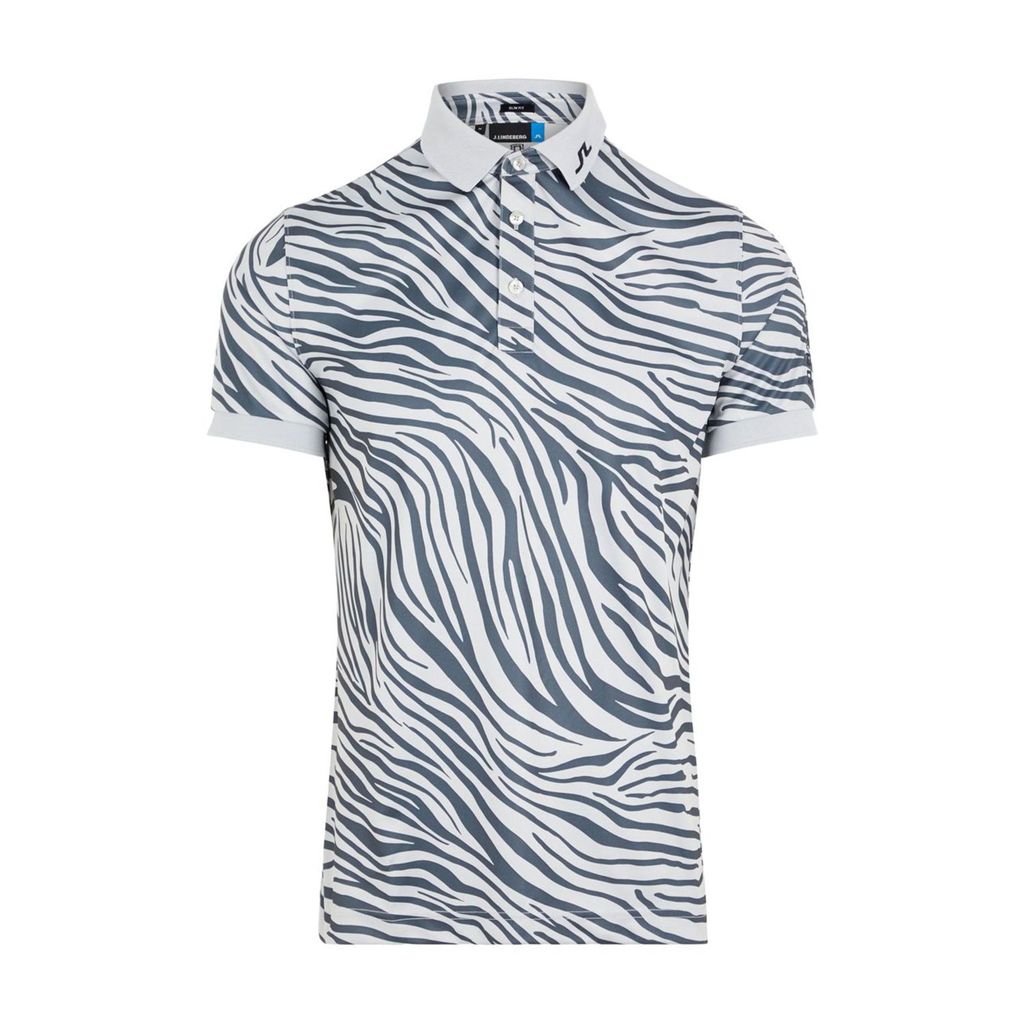 J. Lindeberg M Tour Tech Print Reg Fit-TX J Polo Zebra Worl Gre Herren