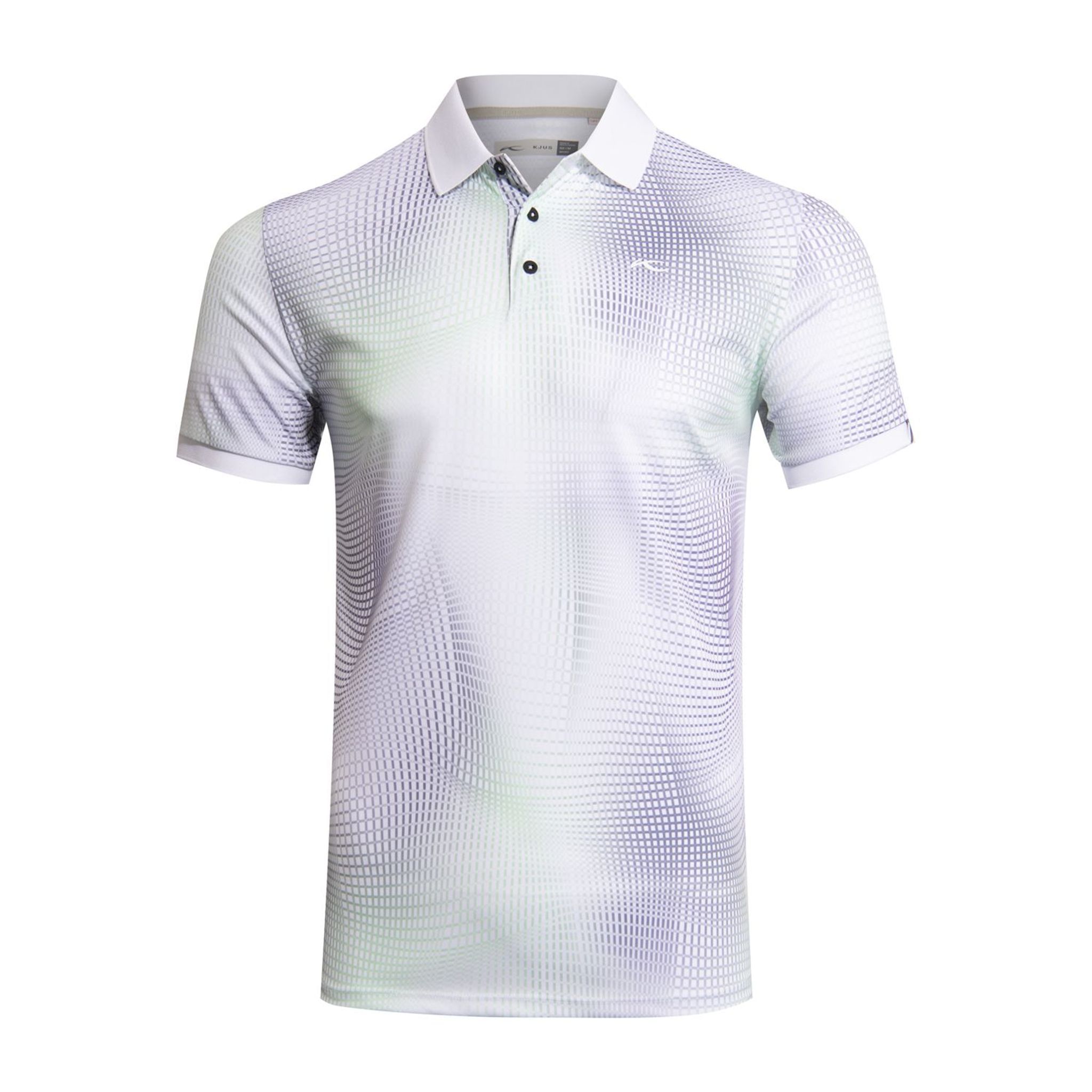 Kjus M Spot Printed SS Polo Weiß/Spring Grün Herren