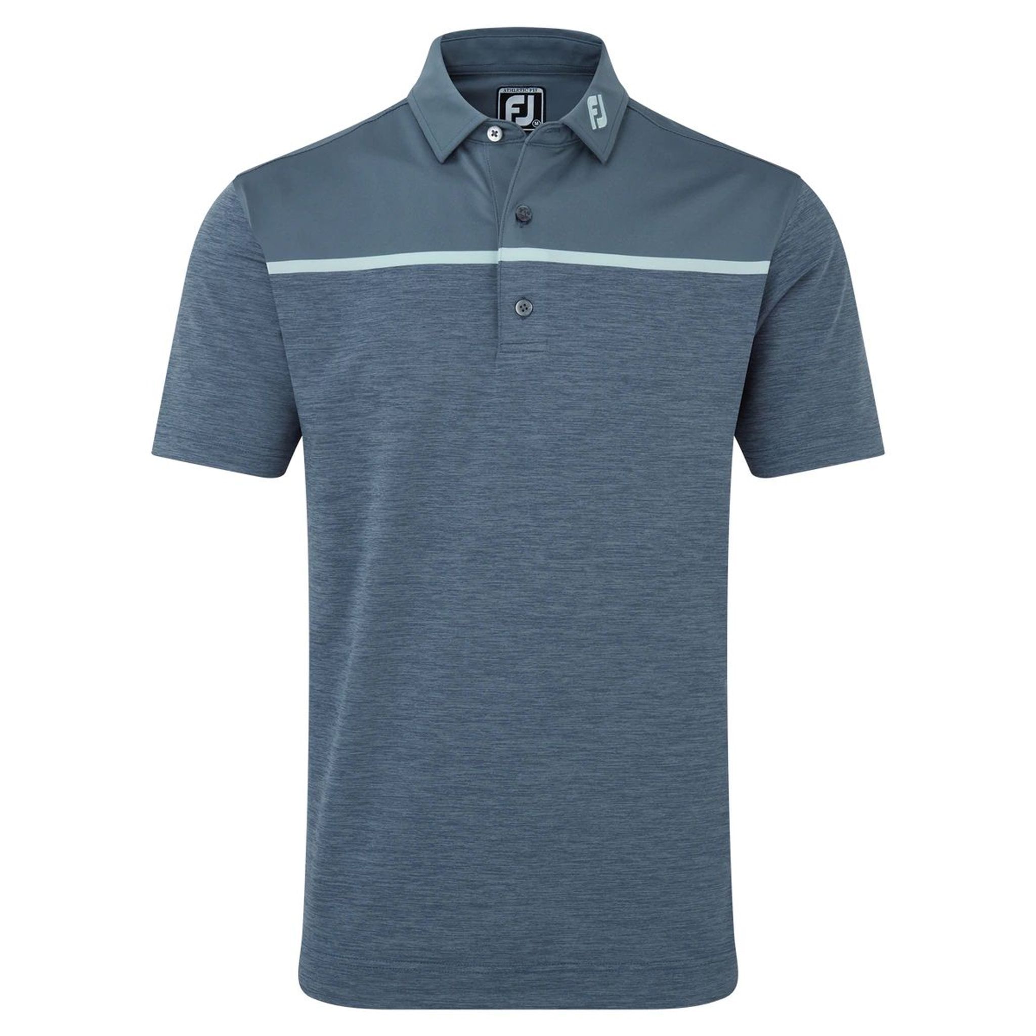 Footjoy Space Dye Block Golf Polo Lisle, Bluestone Herren Herren