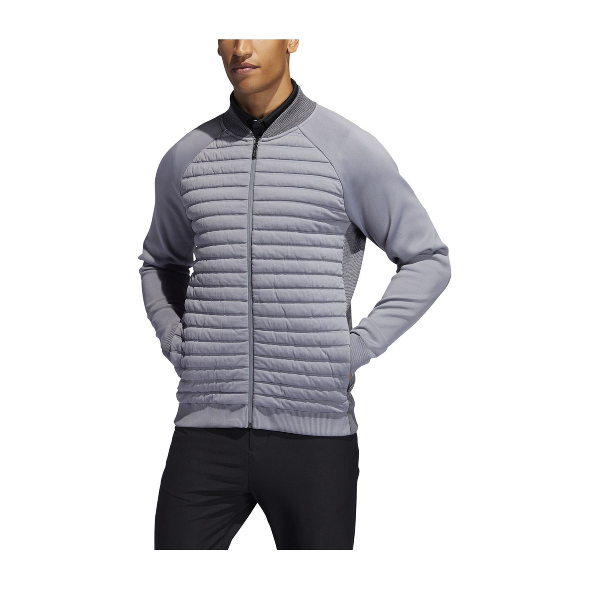 Adidas Jacke Adipure Quilted Hybrid Knit Grau Herren