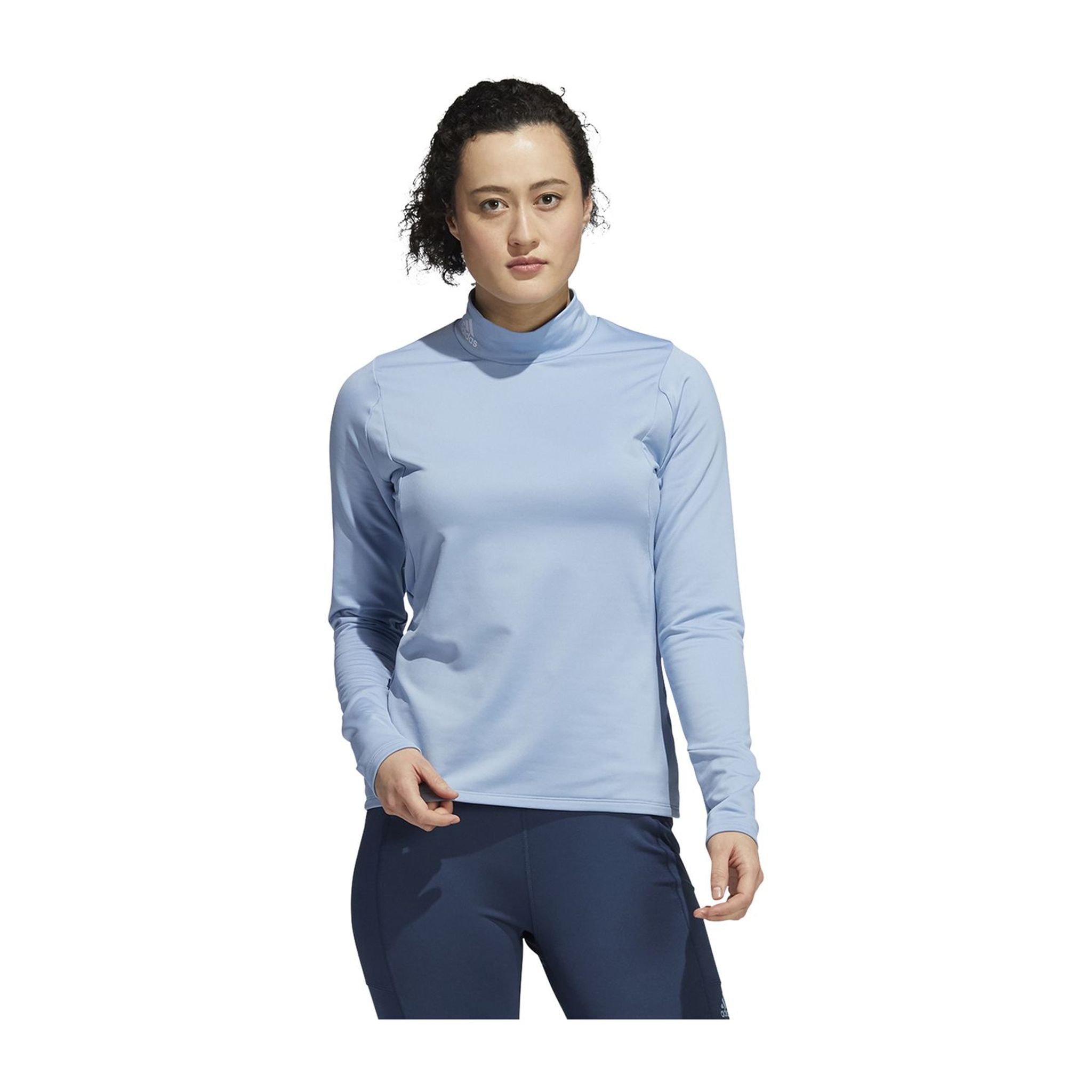 Adidas W Layer Mock Langarm Hellblau Damen