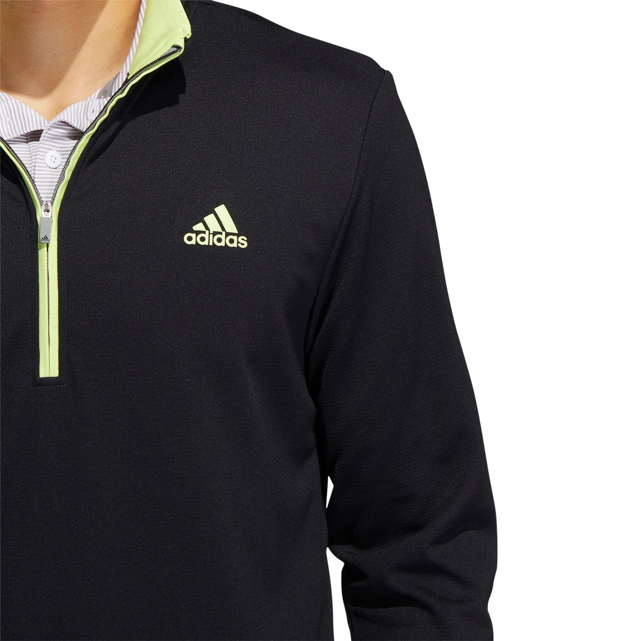 Adidas M Quarter Zip Pullover UPF Schwarz/Pulse Lime Herren