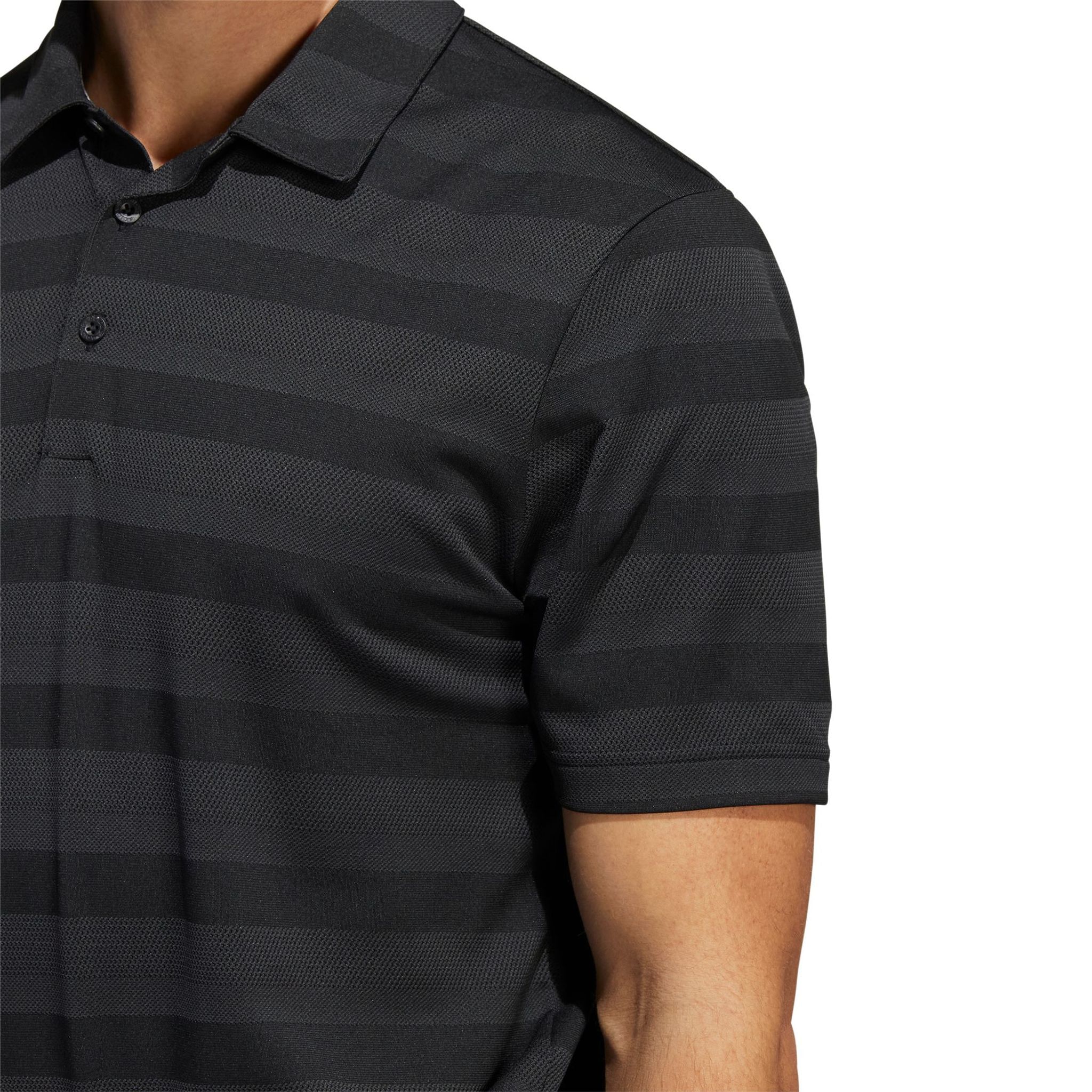 Adidas M Polo Two Colour Stripe Schwarz/Grey Six Herren