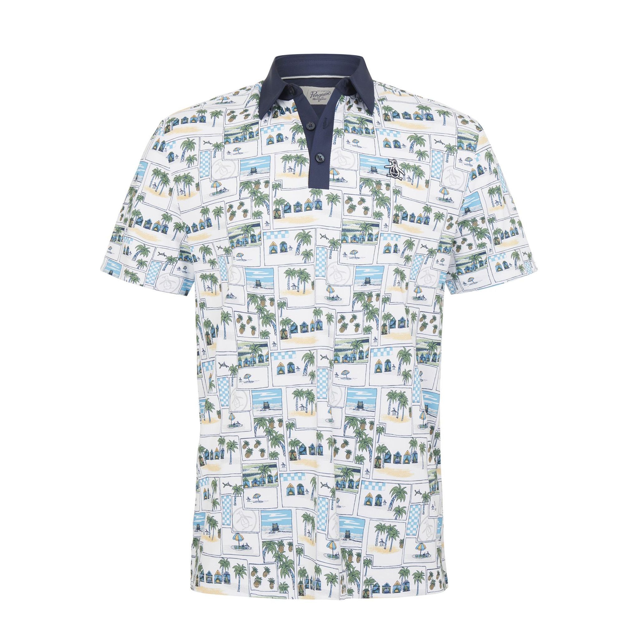 Original Penguin Beach Club Print Poloshirt Herren