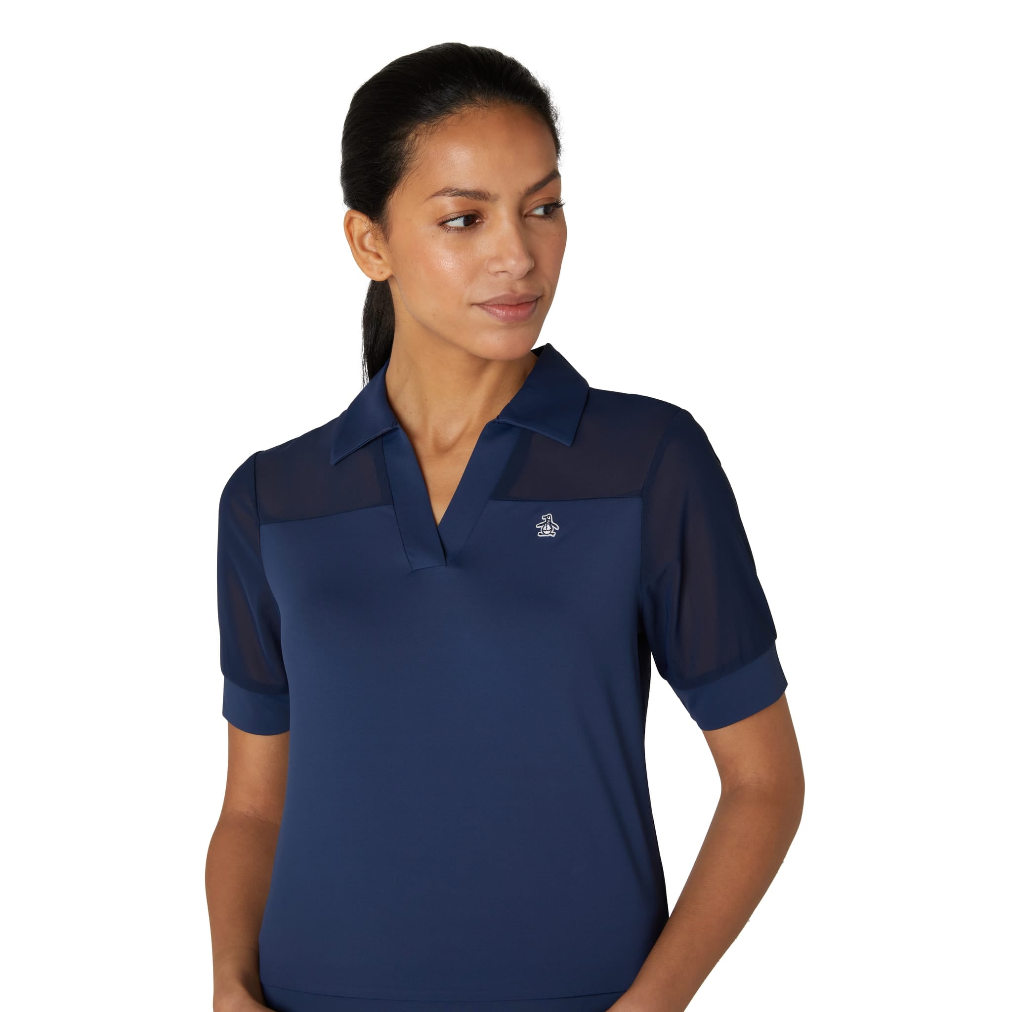 Original Penguin 1/2-Sleeve Mesh Blocked Polo Damen