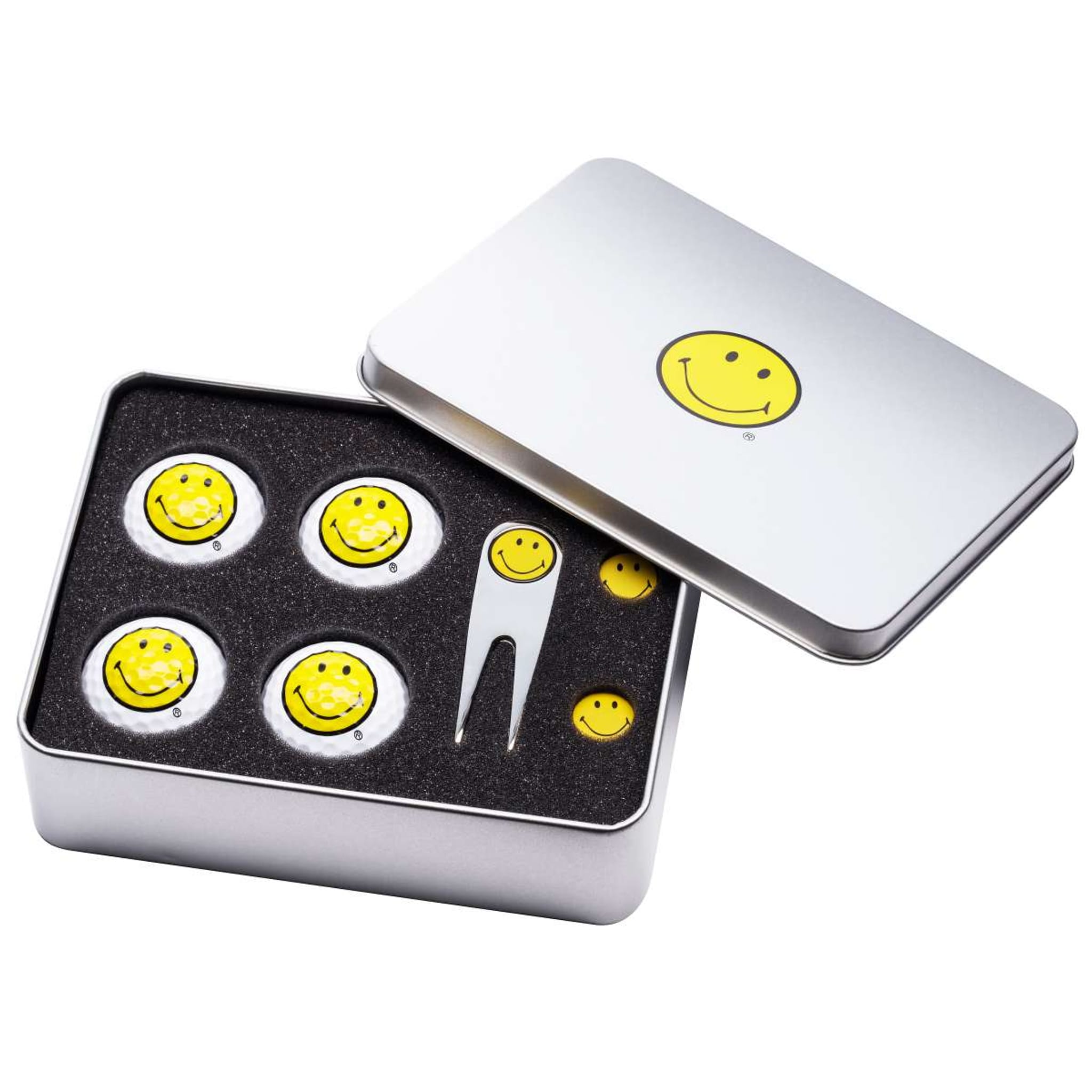 Sportiques Golfgeschenke Geschenksbox Smiley (Bälle & Pitchgabel & Ballmarker)